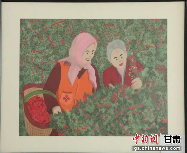 靖遠縣枸杞種植業(yè)帶動10多萬農(nóng)民脫貧致富。刺繡 王明風(fēng) 繡稿 胡靜