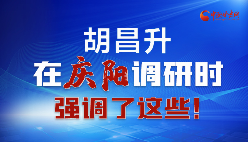 圖解|胡昌升在慶陽調(diào)研時(shí)強(qiáng)調(diào)了這些！