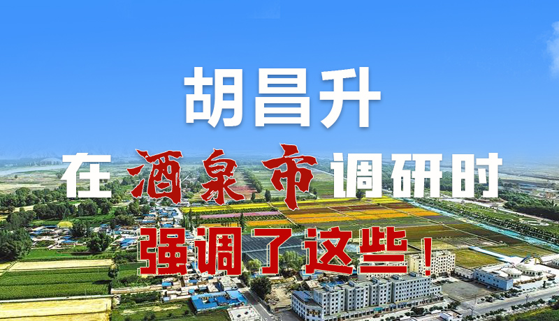 圖解|胡昌升在酒泉市調(diào)研時強調(diào)了這些！