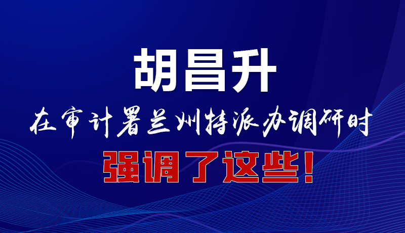 圖解|胡昌升在審計(jì)署蘭州特派辦調(diào)研時(shí)強(qiáng)調(diào)了這些！