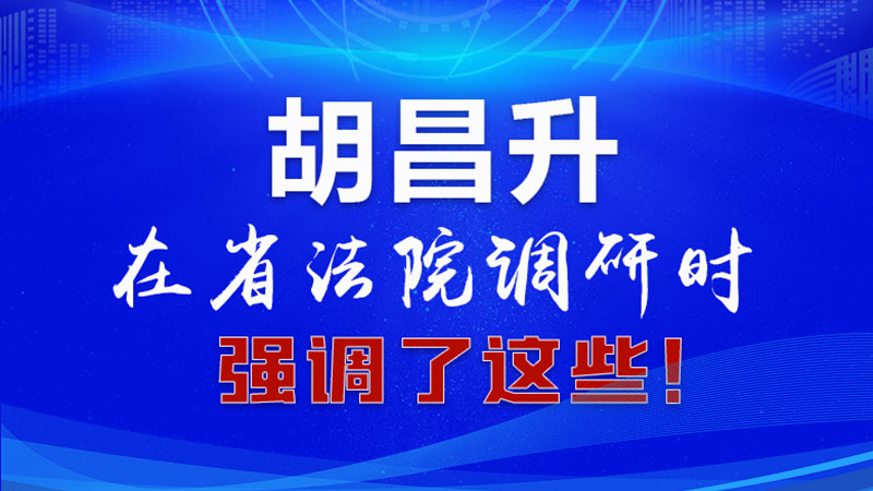 圖解|胡昌升在省法院調(diào)研時強(qiáng)調(diào)了這些！