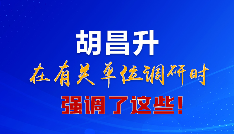 圖解|胡昌升在有關(guān)單位調(diào)研時強調(diào)了這些！
