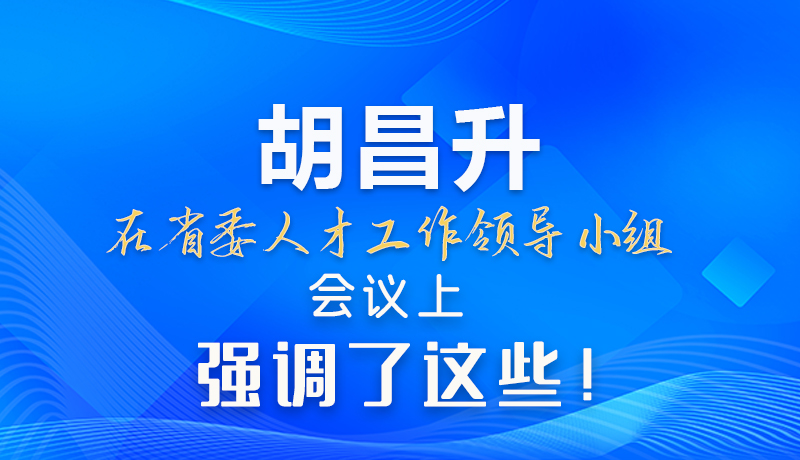 【甘快看】圖解|胡昌升在省委人才工作領(lǐng)導(dǎo)小組會(huì)議上強(qiáng)調(diào)了這些！