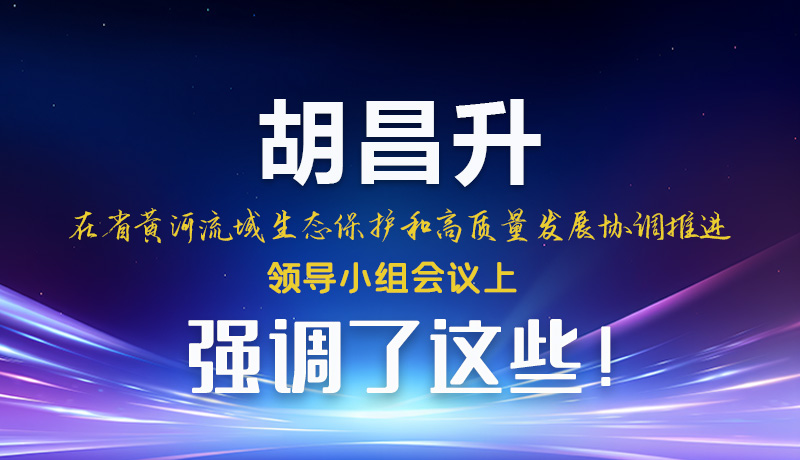 圖解|胡昌升在省黃河流域生態(tài)保護和高質(zhì)量發(fā)展協(xié)調(diào)推進領(lǐng)導小組會議上強調(diào)了這些！