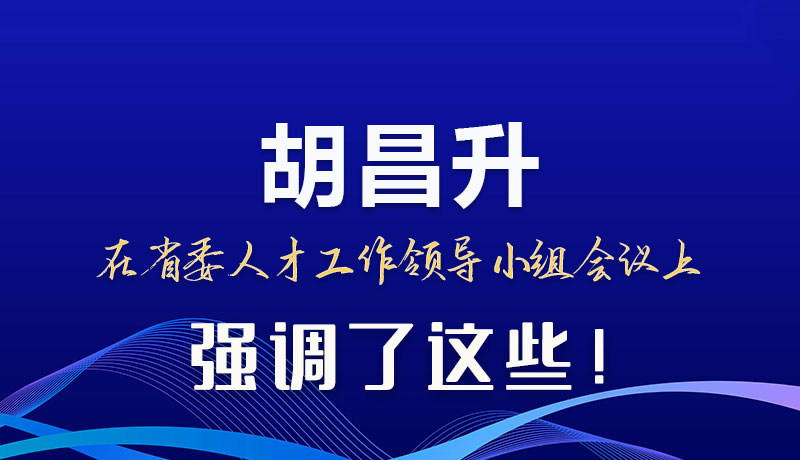 圖解|胡昌升在省委人才工作領(lǐng)導(dǎo)小組會議上強(qiáng)調(diào)了這些！