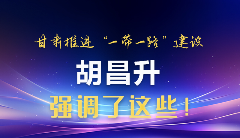 圖解|甘肅推進“一帶一路”建設 胡昌升強調了這些！